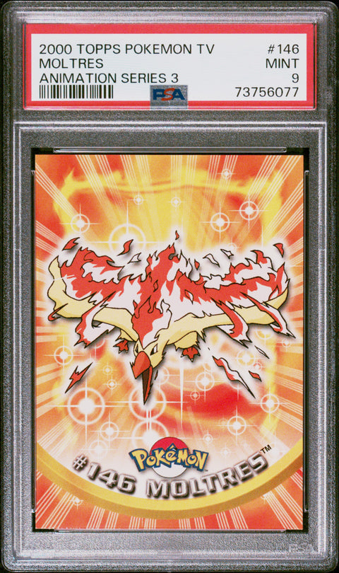 2000 Topps Pokemon Tv Animation Series 3 #146 Moltres Animation Series 3 PSA 9