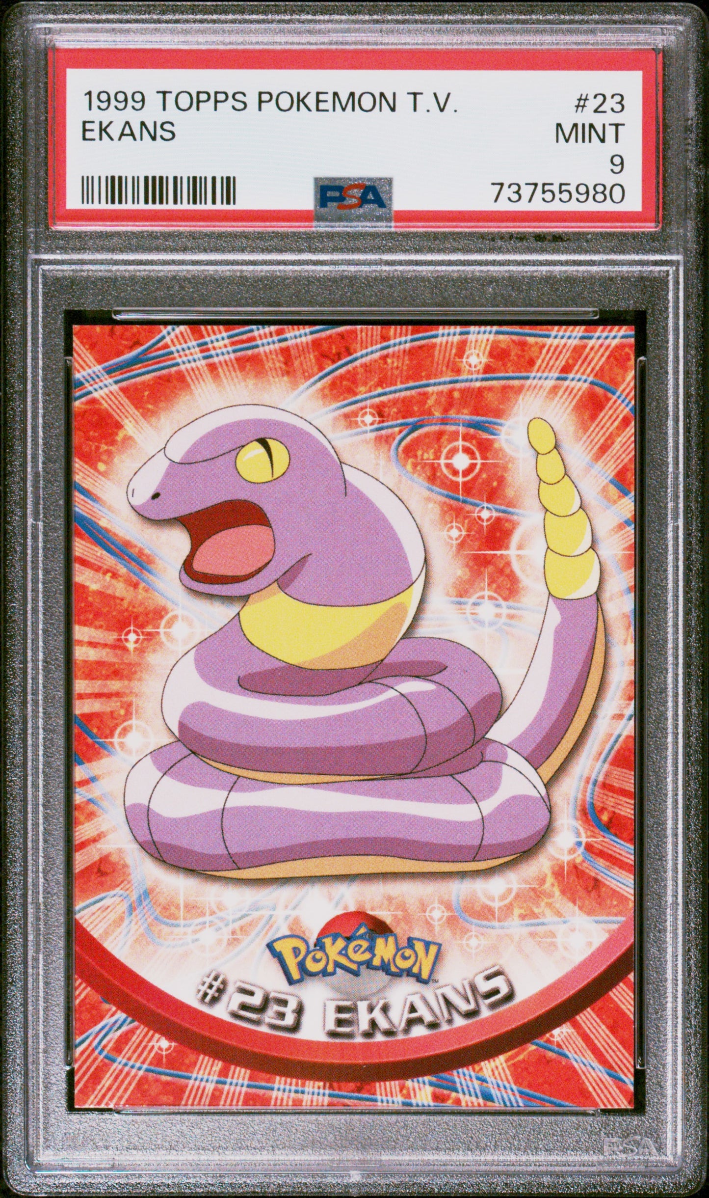 1999 Topps Pokemon Tv #23 Ekans PSA 9
