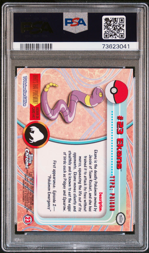 2000 Topps Chrome Pokemon T.V. #23 Ekans Pokemon T.V. PSA 9