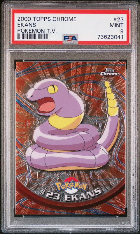 2000 Topps Chrome Pokemon T.V. #23 Ekans Pokemon T.V. PSA 9