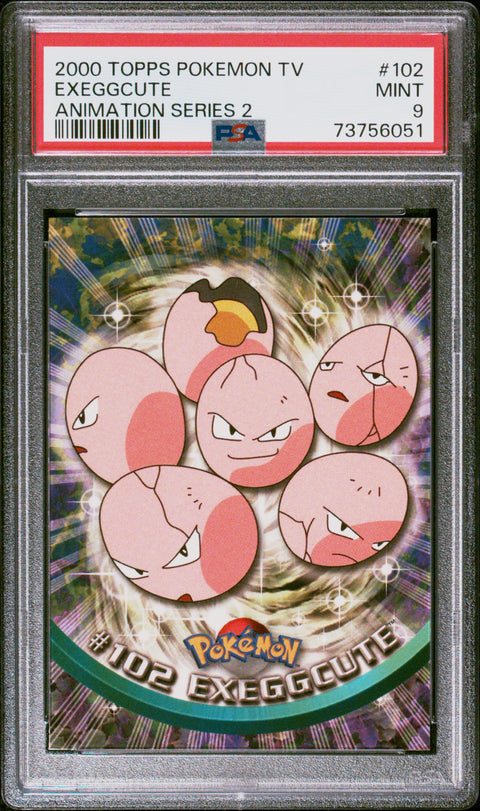 2000 Topps Pokemon Tv Animation Series 2 #102 Exeggcute Animation Series 2 PSA 9