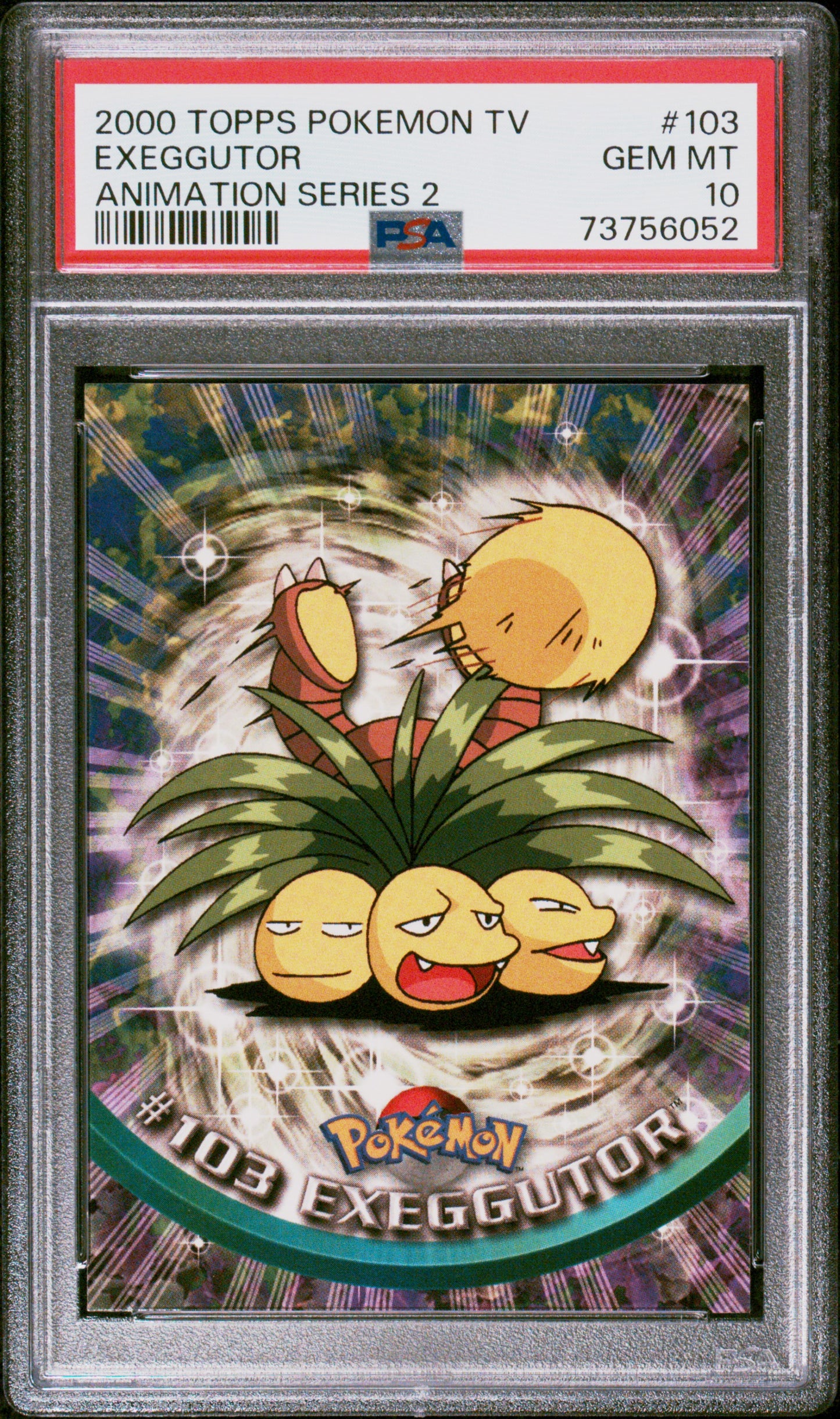 2000 Topps Pokemon Tv Animation Series 2 #103 Exeggutor PSA 10