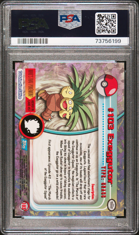 2000 Topps Pokemon Tv Animation Series 2 #103 Exeggutor Animation Series 2 PSA 8