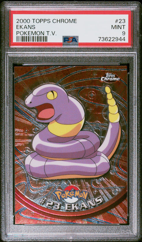 2000 Topps Chrome Pokemon T.V. #23 Ekans Pokemon T.V. PSA 9
