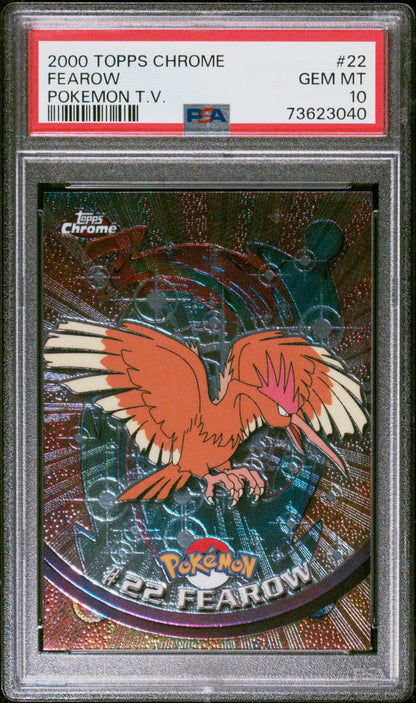 2000 Topps Chrome Pokemon T.V. #22 Fearow Pokemon T.V. PSA 10