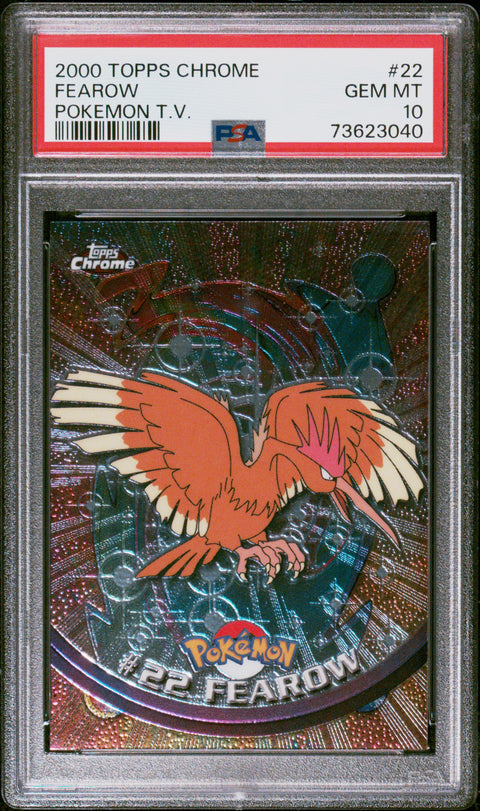 2000 Topps Chrome Pokemon T.V. #22 Fearow Pokemon T.V. PSA 10