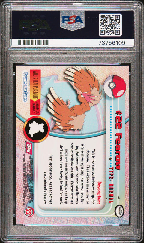 1999 Topps Pokemon Tv #22 Fearow PSA 8