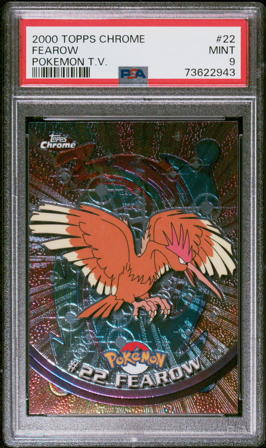 2000 Topps Chrome Pokemon T.V. #22 Fearow Pokemon T.V. PSA 9