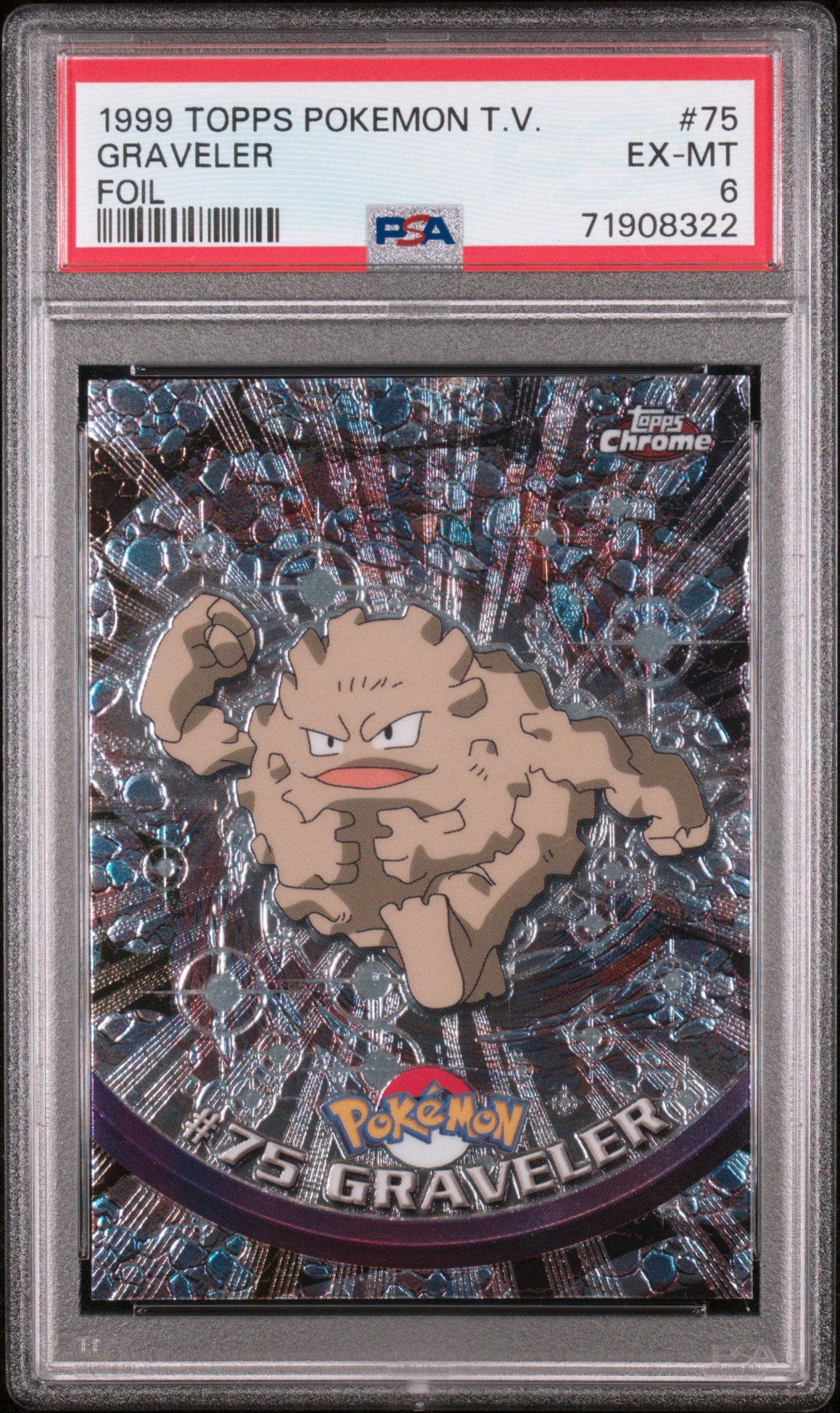 1999 Topps Pokemon Tv #75 Graveler Foil PSA 6
