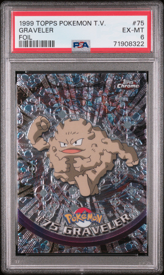 1999 Topps Pokemon Tv #75 Graveler Foil PSA 6
