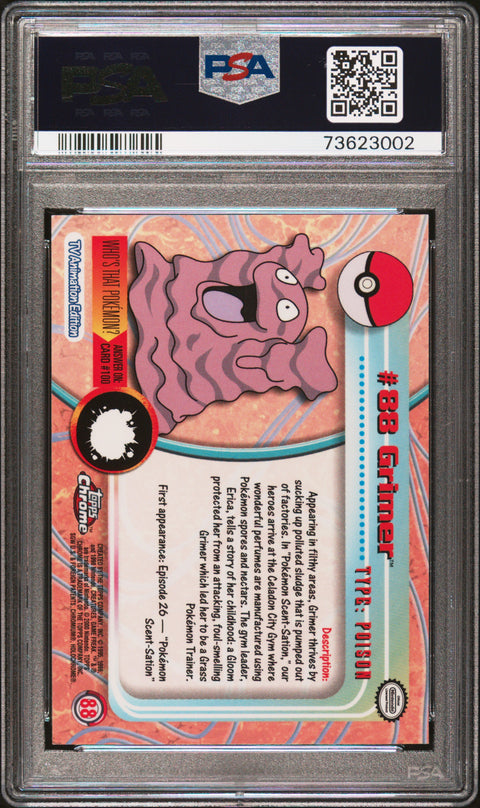 2000 Topps Chrome Pokemon T.V. #88 Grimer Pokemon T.V. PSA 10