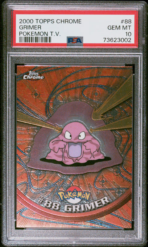 2000 Topps Chrome Pokemon T.V. #88 Grimer Pokemon T.V. PSA 10