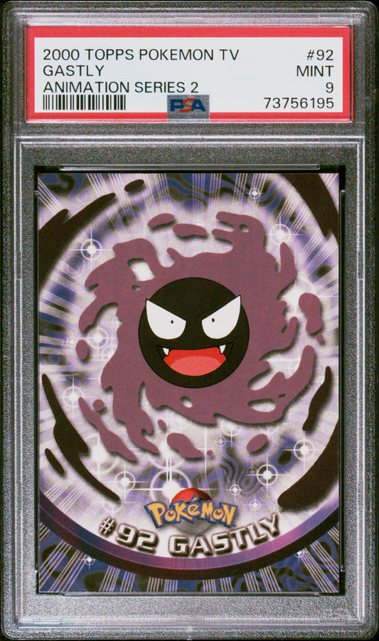 2000 Topps Pokemon Tv Animation Series 2 #92 Gastly Animation Series 2 PSA 9