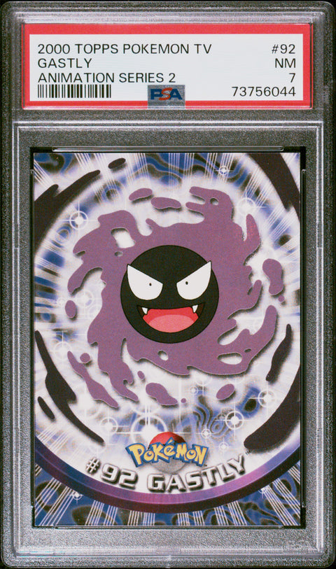 2000 Topps Pokemon Tv Animation Series 2 #92 Gastly Animation Series 2 PSA 7