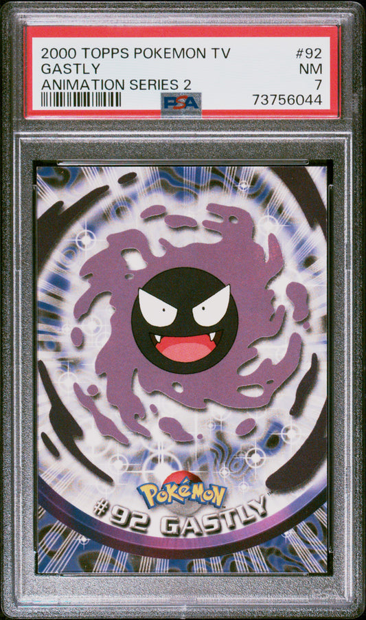 2000 Topps Pokemon Tv Animation Series 2 #92 Gastly Animation Series 2 PSA 7