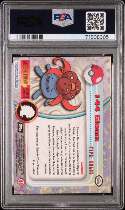1999 Topps Pokemon Tv #44 Gloom Rainbow Foil PSA 6