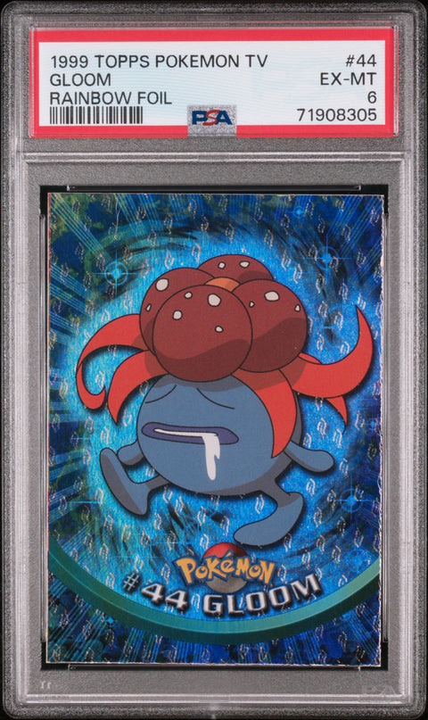 1999 Topps Pokemon Tv #44 Gloom Rainbow Foil PSA 6