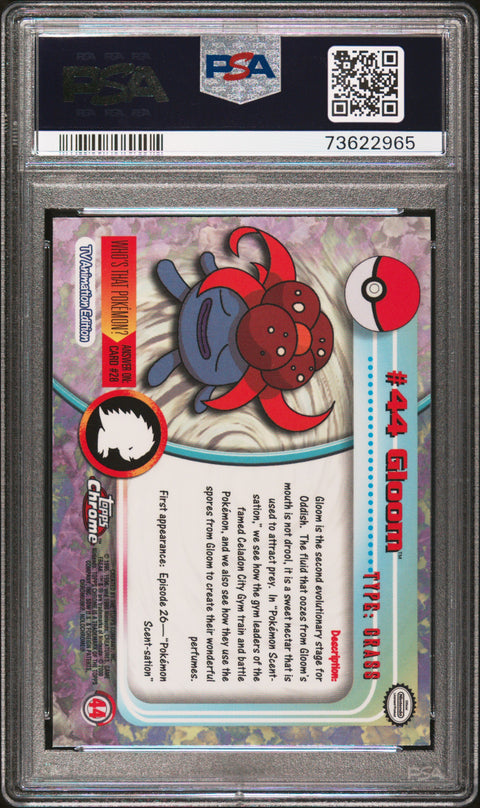 2000 Topps Chrome Pokemon T.V. #44 Gloom Pokemon T.V. PSA 10