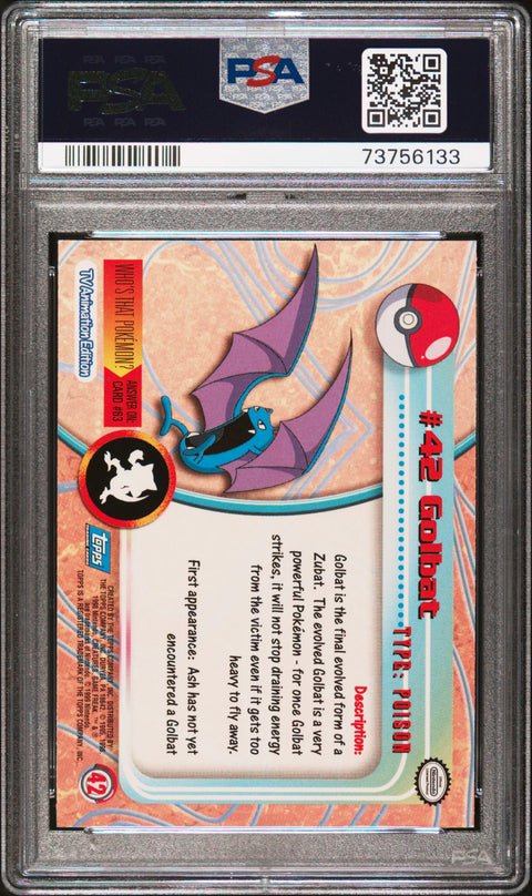 1999 Topps Pokemon Tv #42 Golbat PSA 9