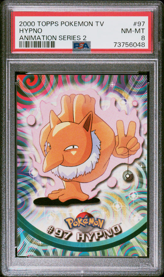 2000 Topps Pokemon Tv Animation Series 2 #97 Hypno Animation Series 2 PSA 8