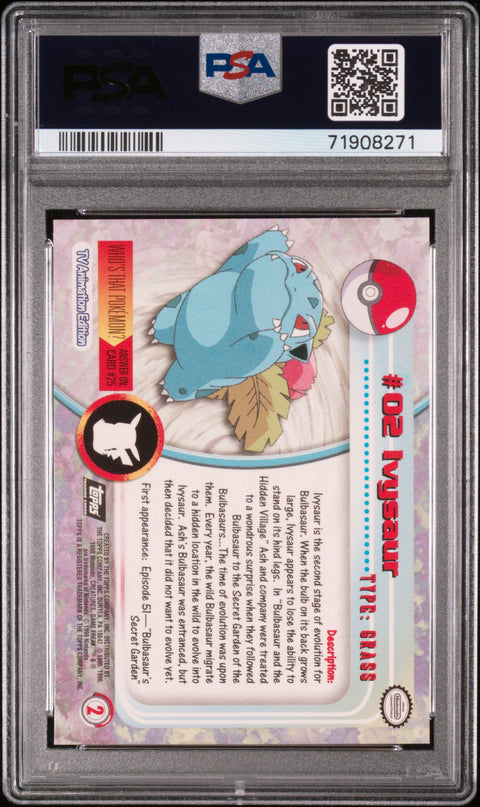 1999 Topps Pokemon Tv #2 Ivysaur Foil PSA 9