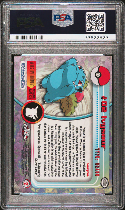 2000 Topps Chrome Pokemon T.V. #2 Ivysaur Pokemon T.V. PSA 8