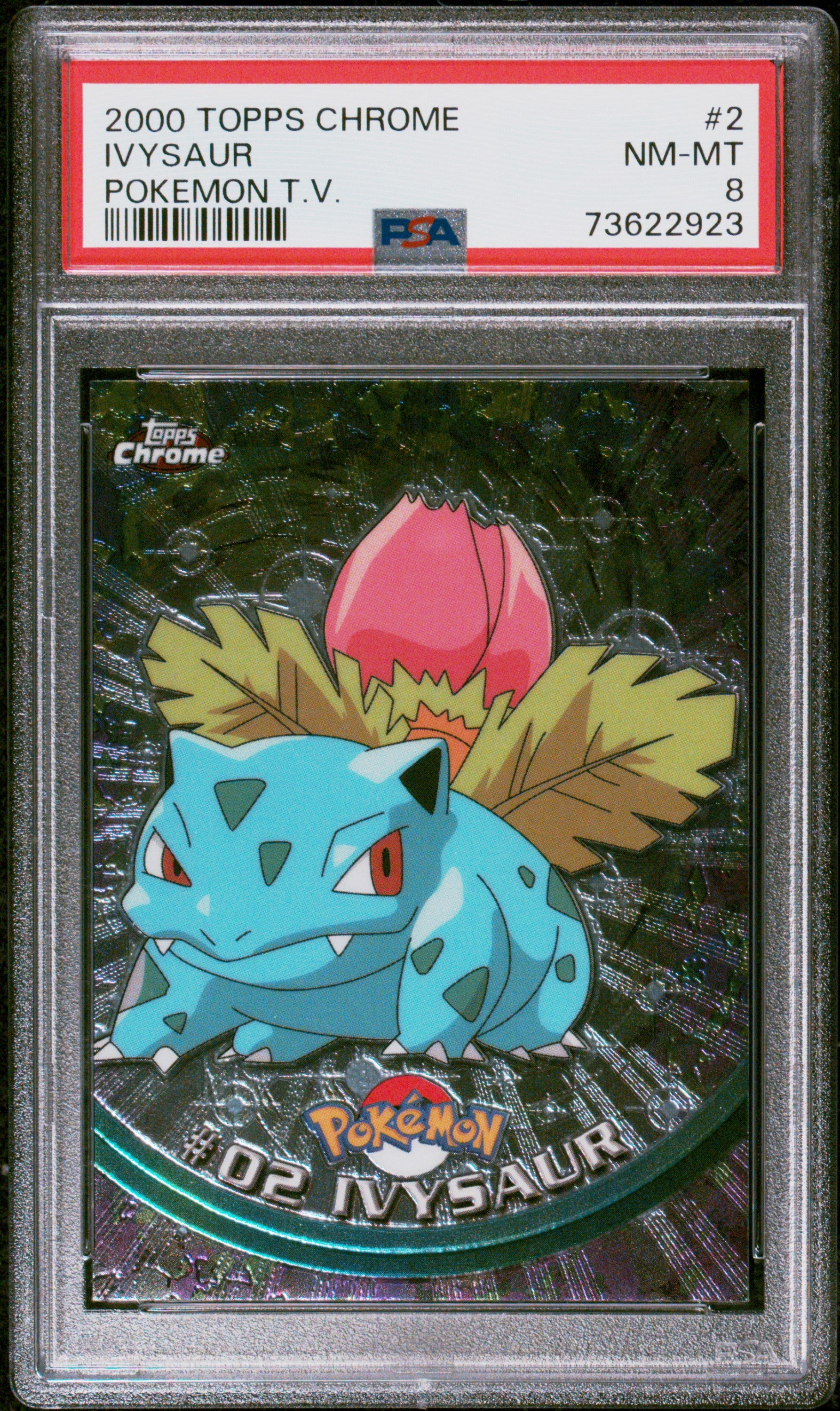 2000 Topps Chrome Pokemon T.V. #2 Ivysaur Pokemon T.V. PSA 8