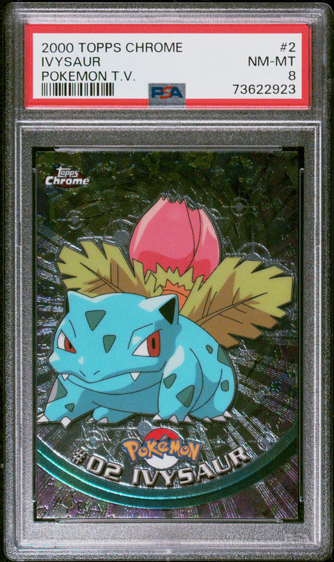 2000 Topps Chrome Pokemon T.V. #2 Ivysaur Pokemon T.V. PSA 8