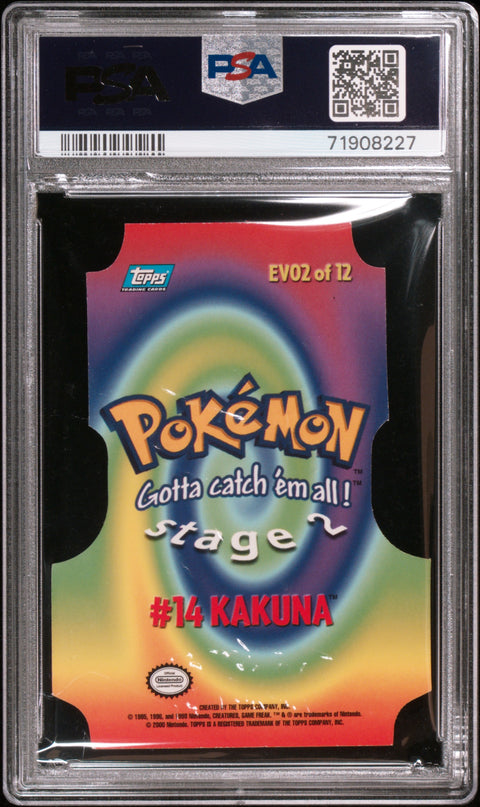 2000 Topps Pokemon Tv Animation Series 3 Die-Cut Embossed #EV02 Kakuna Tv PSA 6