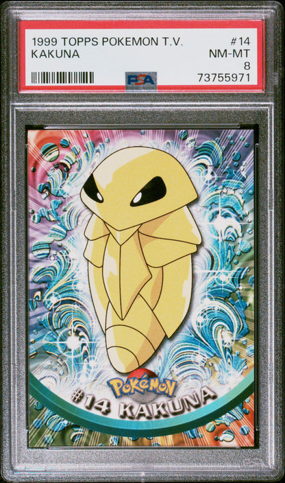 1999 Topps Pokemon Tv #14 Kakuna PSA 8