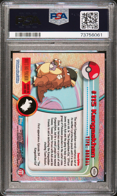 2000 Topps Pokemon Tv Animation Series 2 #115 Kangaskhan PSA 9