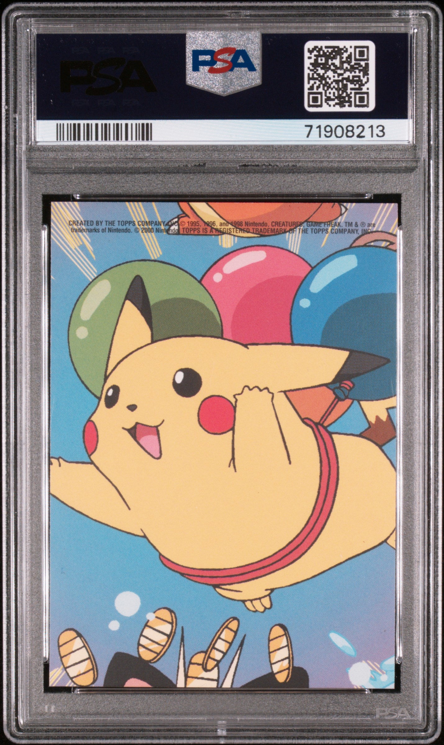 2000 Topps Pokemon Tv Animation Series 2 Stick-Ons #4 Arbok Animation PSA 8