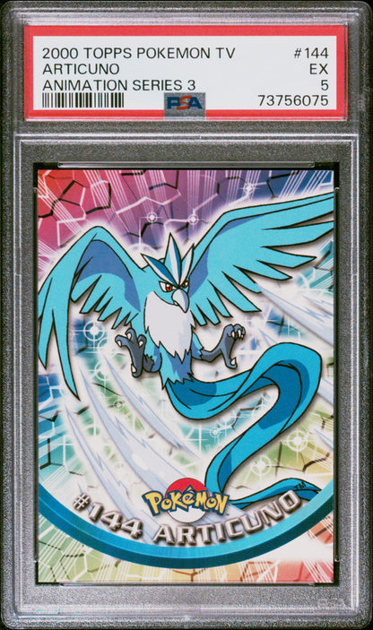 2000 Topps Pokemon Tv Animation Series 3 #144 Articuno Animation Series 3 PSA 5