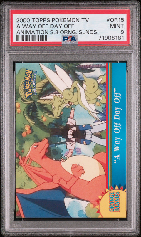 2000 Topps Pokemon Tv Animation S3 Orange Islands #OR15 A Way Off Day Off PSA 9
