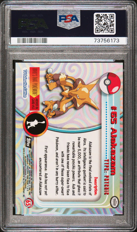1999 Topps Pokemon Tv #65 Alakazam PSA 9