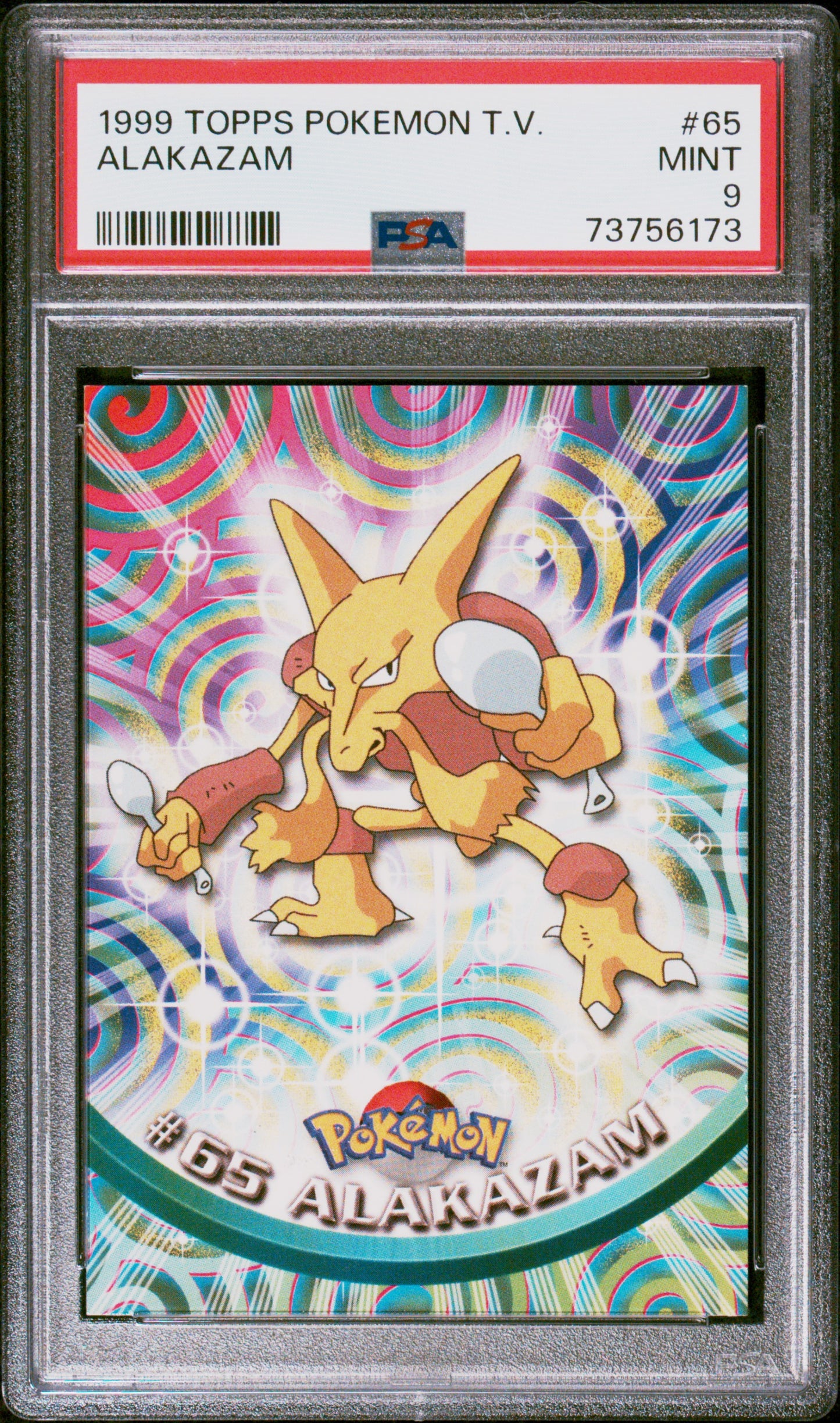 1999 Topps Pokemon Tv #65 Alakazam PSA 9