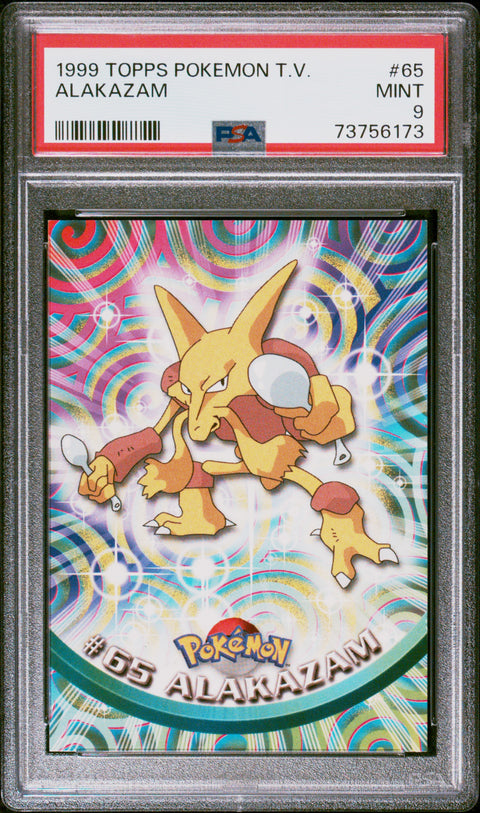 1999 Topps Pokemon Tv #65 Alakazam PSA 9