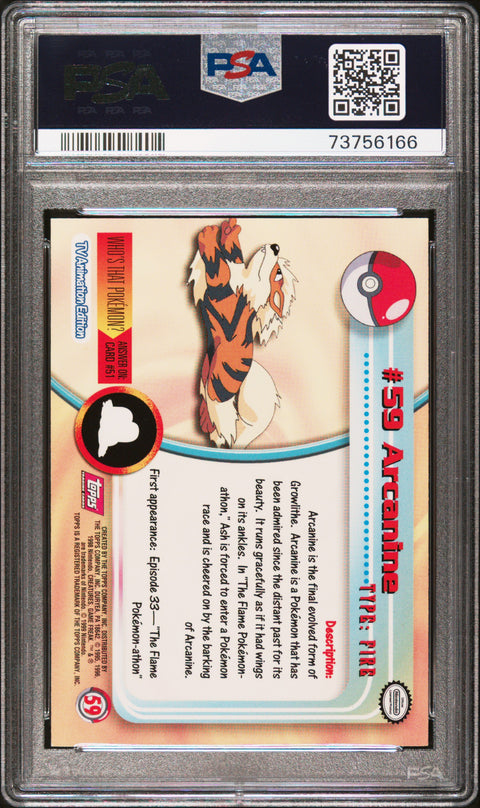 1999 Topps Pokemon Tv #59 Arcanine PSA 8