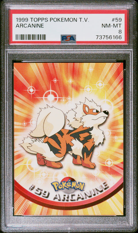 1999 Topps Pokemon Tv #59 Arcanine PSA 8