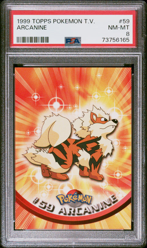 1999 Topps Pokemon Tv #59 Arcanine PSA 8