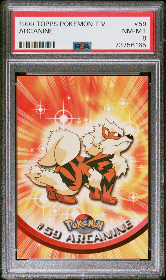 1999 Topps Pokemon Tv #59 Arcanine PSA 8