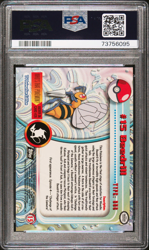 1999 Topps Pokemon Tv #15 Beedrill PSA 8