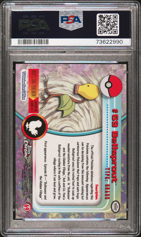 2000 Topps Chrome Pokemon T.V. #69 Bellsprout Pokemon T.V. PSA 9