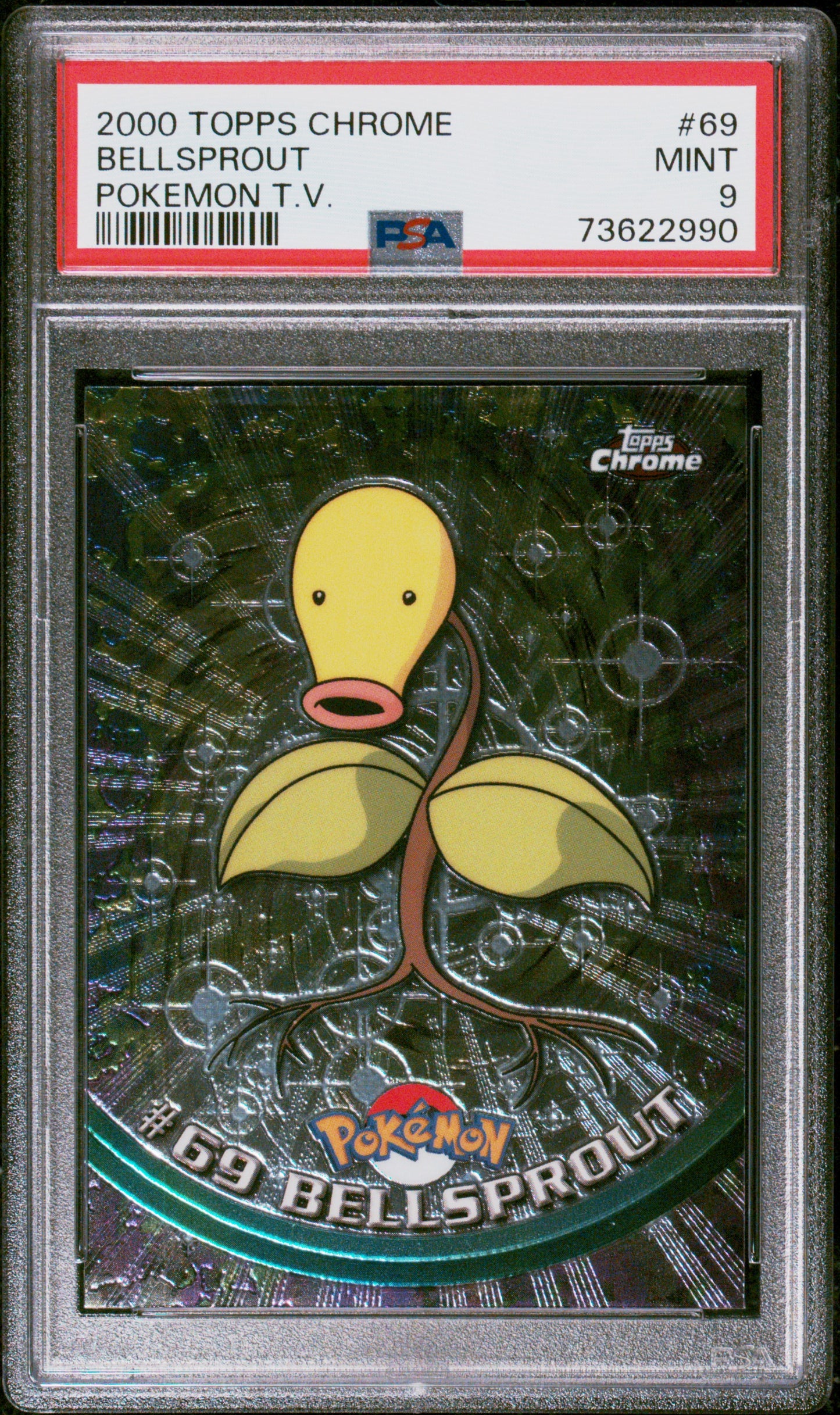 2000 Topps Chrome Pokemon T.V. #69 Bellsprout Pokemon T.V. PSA 9