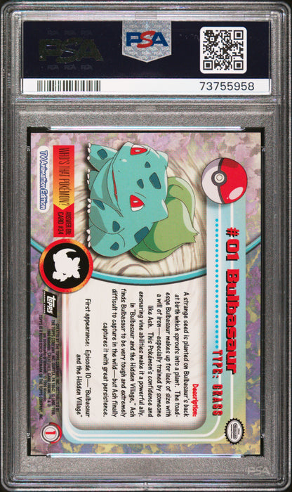 1999 Topps Pokemon Tv #1 Bulbasaur PSA 6
