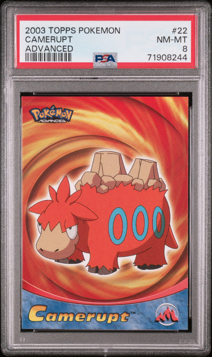 2003 Topps Pokemon Advanced #22 Camerupt Advanced PSA 8