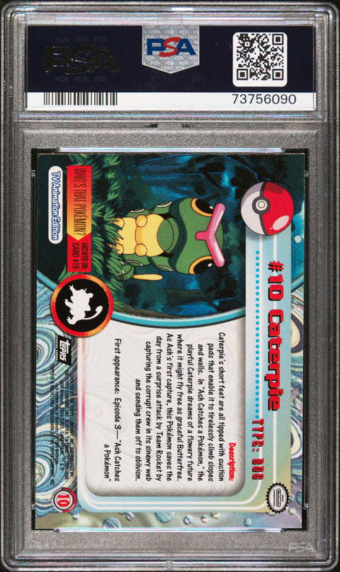 1999 Topps Pokemon Tv #10 Caterpie PSA 8