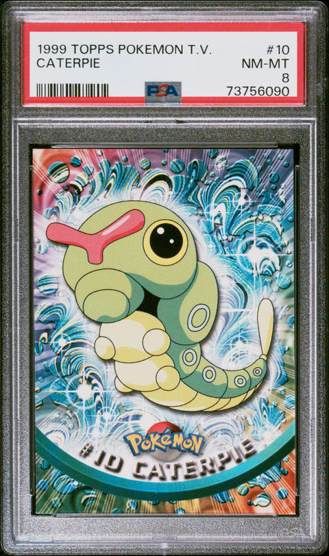 1999 Topps Pokemon Tv #10 Caterpie PSA 8