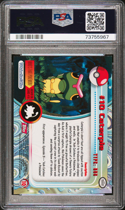 1999 Topps Pokemon Tv #10 Caterpie PSA 9