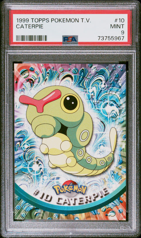 1999 Topps Pokemon Tv #10 Caterpie PSA 9